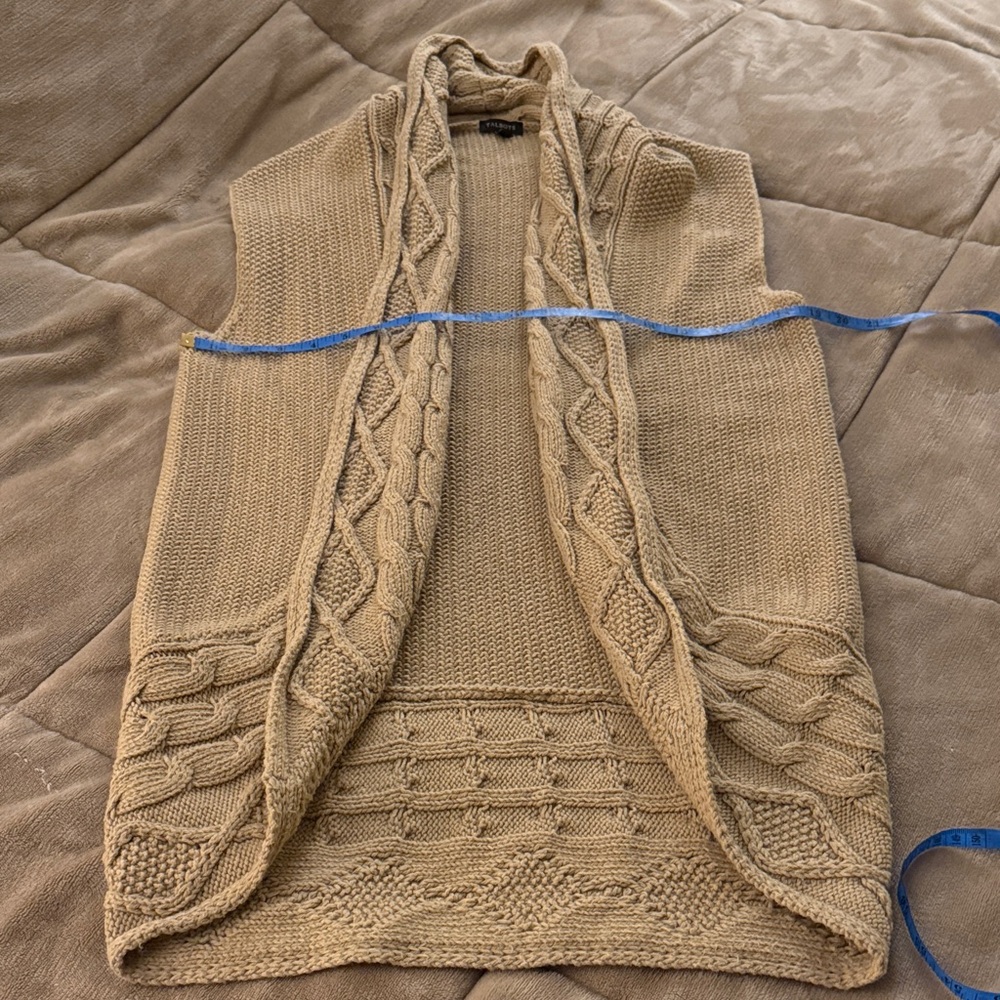 Talbots Tan Cable Knit Cardigan Shrug